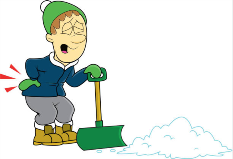 snow shoveling back pain