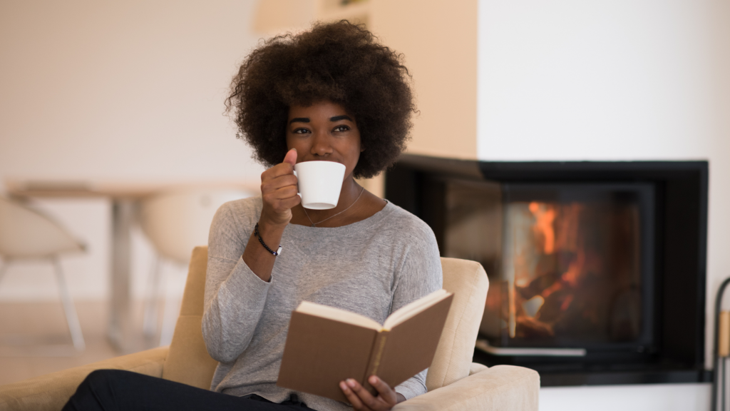 reading a book to relax and recharge this holiday season