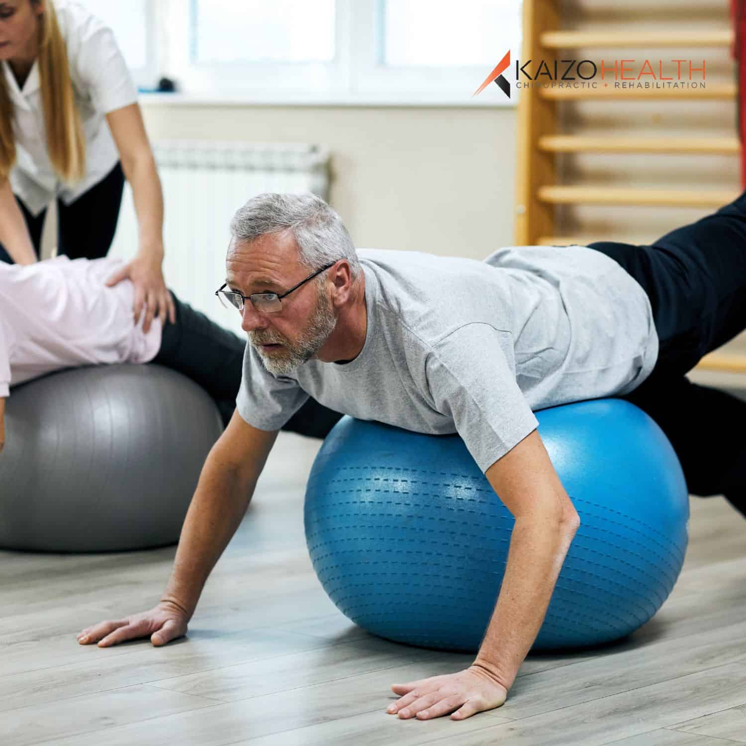 Rehabilitative Exercises Rockville Rockville man going through some rehabilitative exercises as part of his chiropractic treatment