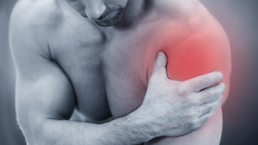 frozen shoulder pain on someone who needs chiropractic treatment to help mobilize the joint