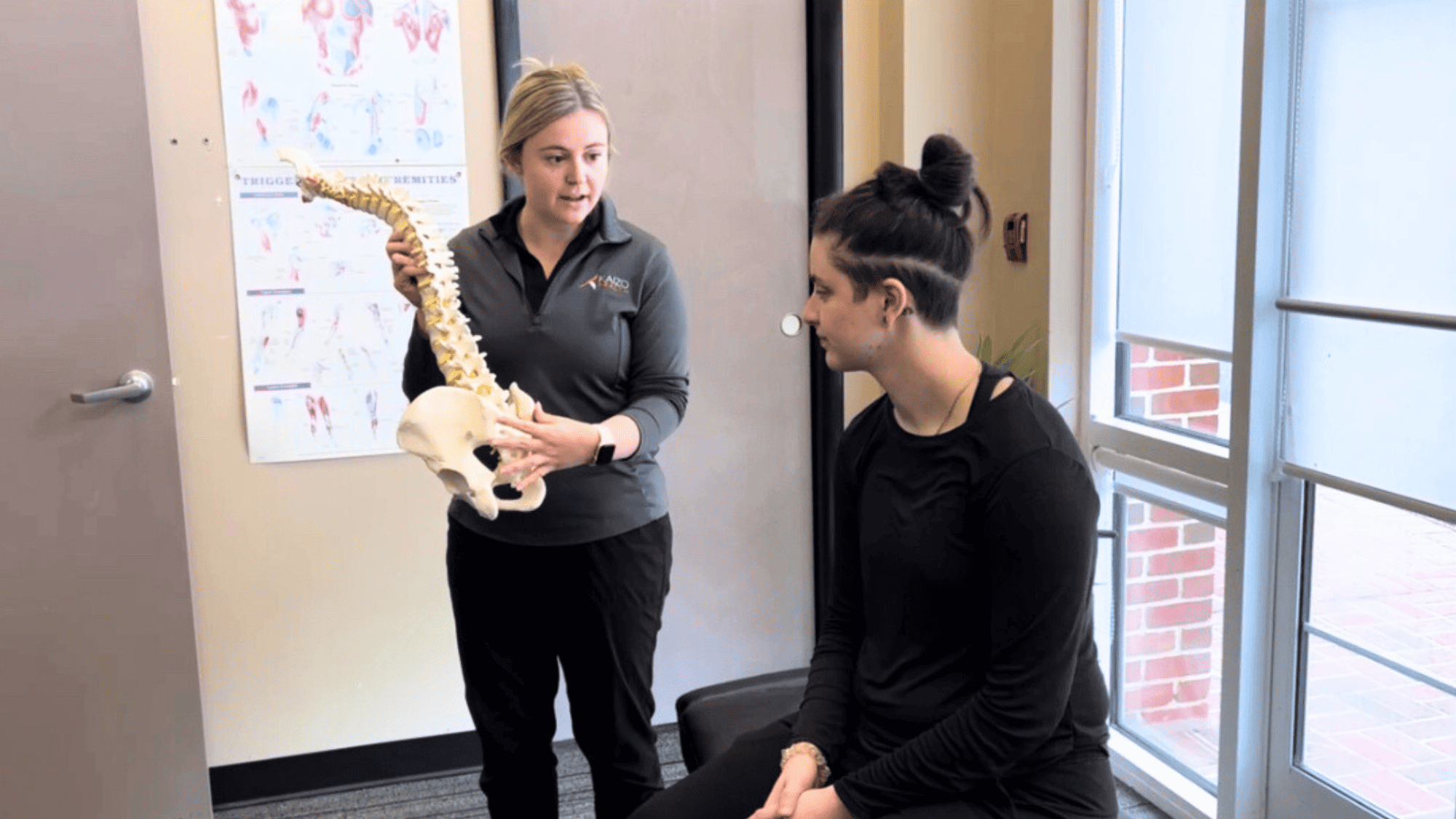 college student at chiropractor